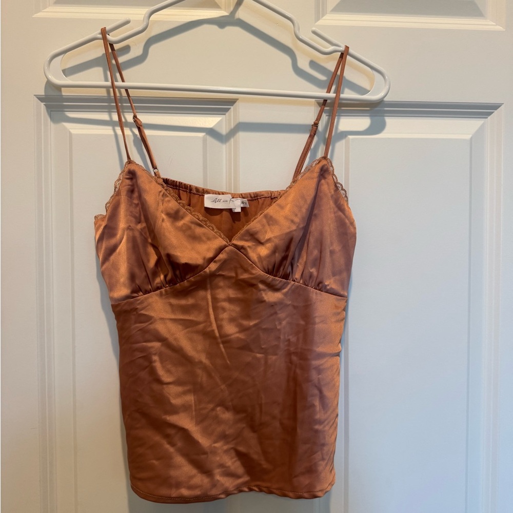 All in Favor Rose Gold Bustier Camisole Sleeveless Top